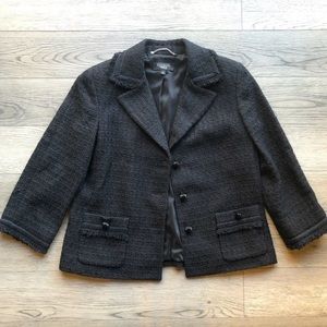 Talbots Black Tweed Blazer